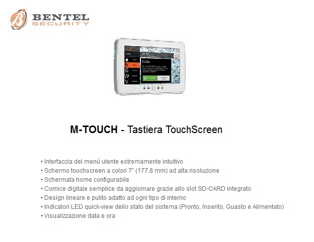 Bentel M Tastiera Touch Screen per Centrali Absoluta 